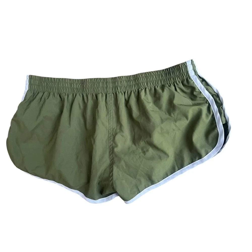 Pool Boy Retro Swim Shorts Men’s XL Olive Green Lined‎ Runner Trunks